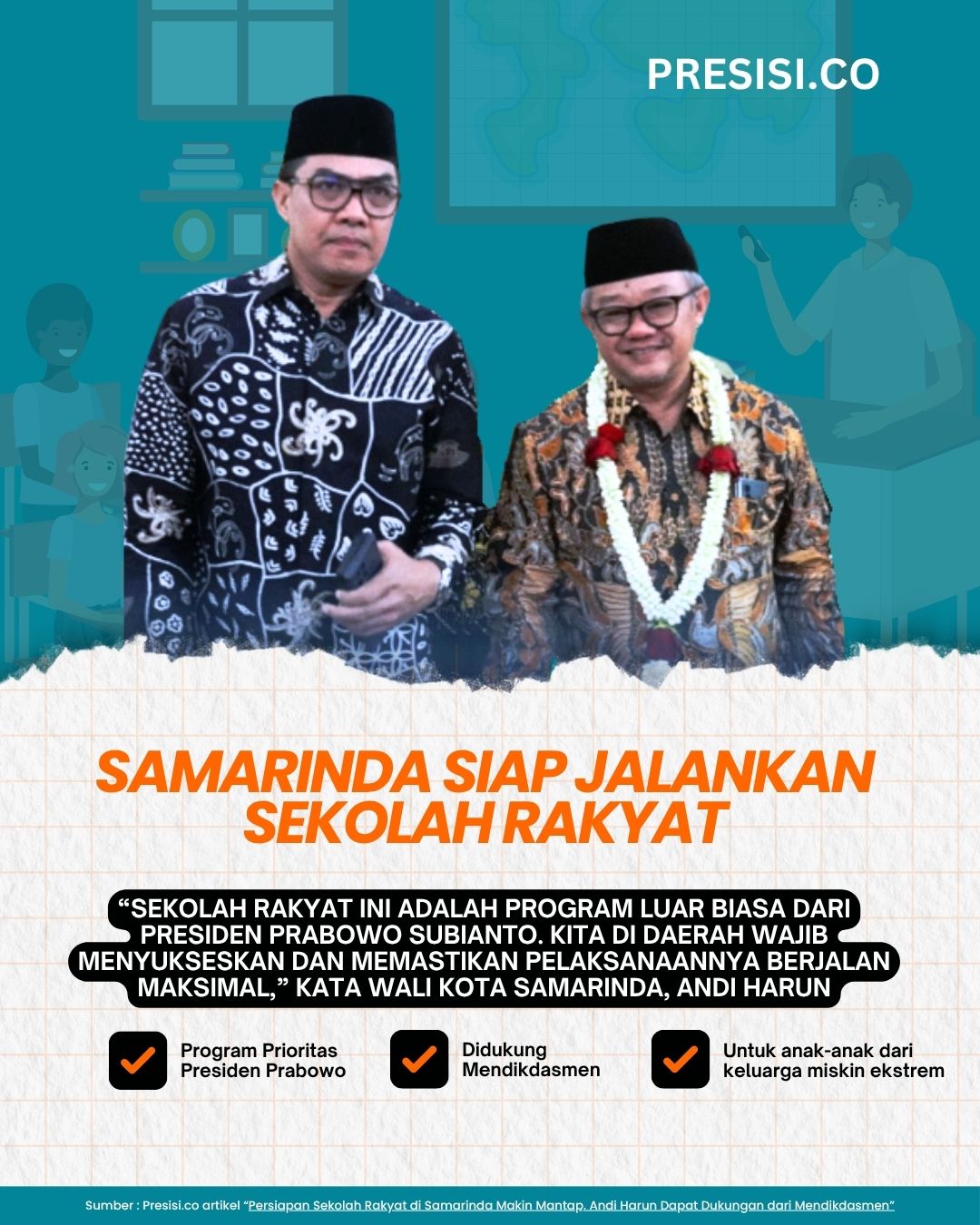 Sekolah Rakyat Samarinda Didukung Mendikdasmen